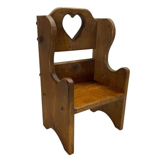 Wooden Doll Bear Chair Dollhouse Furniture Country Farmhouse Nursery Decor VTG - Picture 1 of 12